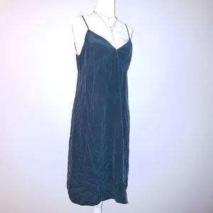 100% Silk Dress Green Blue Sexy Romantic Valentine